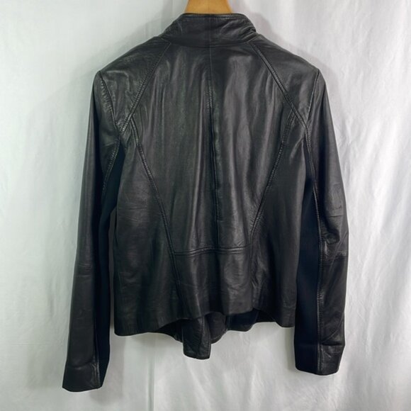 Trouvé black, leather Moto jacket - Picture 4 of 6